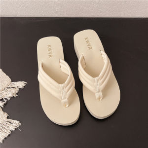 Free Shipping High-Heeled Platform Flip-Flops For Women Summer Versatile Non-Slip Sandals Beach Shoes Summer Versatile Non-Slip