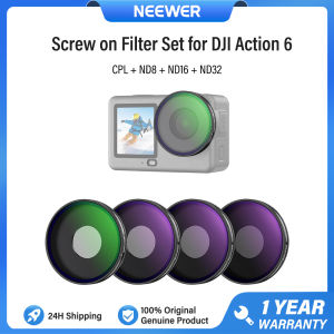 NEEWER Screw On Filter Set for DJI Osmo Action 6 CPL ND8 ND16 ND32 ND64 ND1000 1/4 Black Diffusion Camera Lens Filters Kit