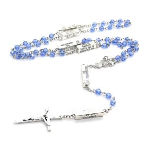 49cm Alloy Rosary for Cross Necklace For Men Boys for Cross Medallion Holy Faith Beaded Long Necklace Chain Catholic Y N