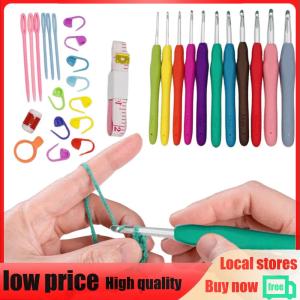 【New Arrival】 Crochet Hooks Set Yarn Knitting Needles with Case Colorful Crochet Hooks Kit Ergonomic Handle for Mom Grandma Gifts