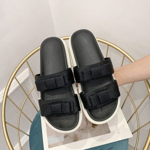 [Free Shipping] WomenS Summer Outdoor Slippers New Style With Bow Trendy And Versatile Thick-Soled Outdoor Student Sandals