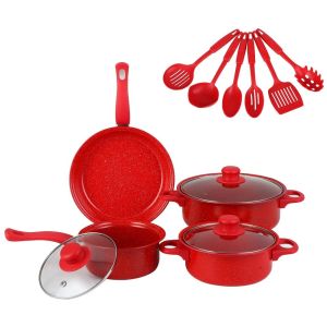 NAELIN 13pcs Non Stick Cookware Set Multifunctional Kitchenware Wok Soup Pot Durable Kitchen Utensil Frying Pan Induction Cooker