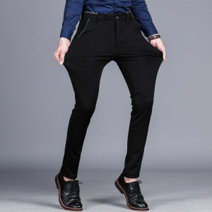 New Slim Fit Men Pants Stretch Trousers Mens Sunmmer High Quality Classic Casual Clothes Formal Straight Suits Long Pant