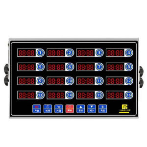 Commercial 12‑16 Channel Stainless Steel Digital Kitchen Timer Multi‑Groups Cooking Reminder for Burger Fast Food Shop