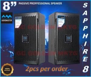 Audiomaster Sapphire 8 Professional Passive Speaker 800W MAX 2 way 8 inch wooden speaker box (2pcs. per order)