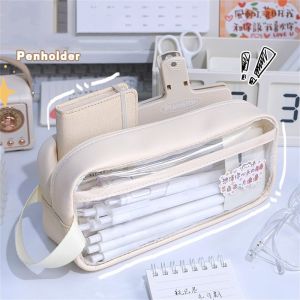 LETOY Office Stationery Waterproof Students Transparent Pencil Pouch Pen Case Stationery Holder Bag Pencil Storage Bag Pencil Bag
