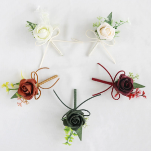 Handmade Corsage Artificial Floral Boutonnieres for Bridesmaids and Groomsmen Wedding Prom Party Decorations