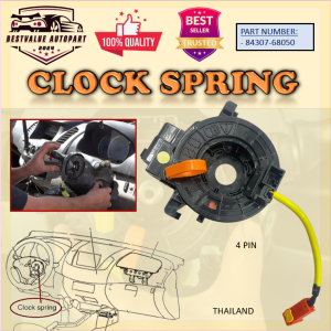 💫MALAYSIA RAEDY STOCK💫TOYOTA VIOS NCP93 WISH ESTIMA ACR50 CLOCK SPRING LOW SPEC SPIRAL STEERING CABLE SWITCH AIR BAG HORN 84307-68050