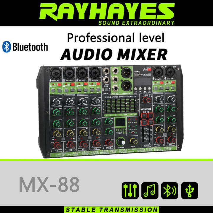 RAYHAYES Propesyonal na Audio Mixer Professional Mixer USB port Bluetooth Mixer Amplifier