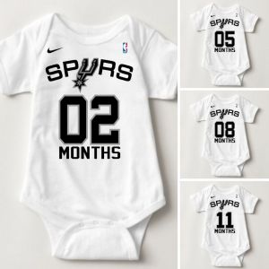 Baby Monthly Onesies - Basketball Jersey San-AntonioSpurs JAIN
