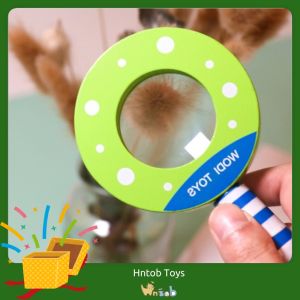 Hntob 12cm Wooden Magnifier Toy Early Childhood Educational Toys Family Funny Game