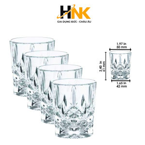 Ly pha lê cao cấp Nachtmann Noblesse Stamper bộ 4 ly 55ml không chì sáng bóng Made in Germany