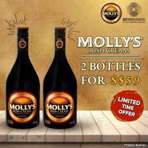 Mollys Irish Cream Liqueur PROMO 2 BOTTLES 750 mL 17 Percent ABV