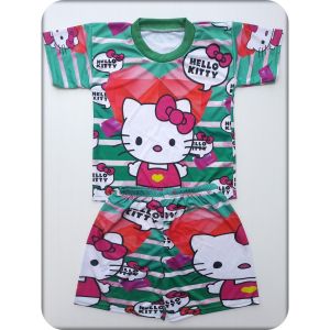 ชุดแขนสั้นเด็ก ไซส์ M อก26-27นิ้ว ผ้าไมโครไฟเบอร์ ลายการ์ตูน 2-4 ปี 12-17กิโล