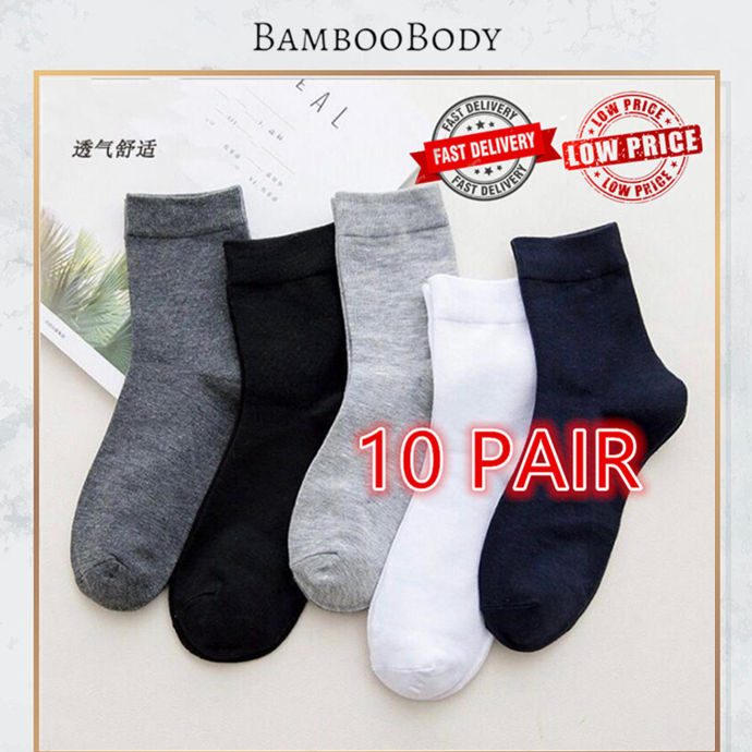 ⚠️⚠️ [Ready Stock] 10 Pair Normal Working Sock Sport Sock Crew White ...