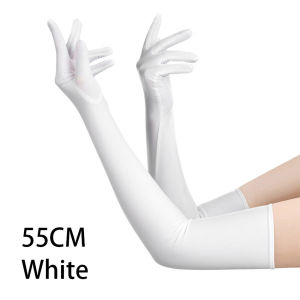 Women Long Solid folds Satin Soft Multicolor Ceremonial Gloves Dance Performance Elasticity Retro Style Opera LONG GLOVES OPERA WEDDING BRIDAL EVENING PARTY COSTUME