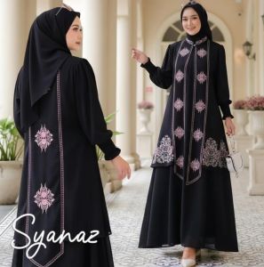 COD Shanaz Dress Ceruty Babydoll Bordir Dress Wanita Terbaru Kekinian Gamis untuk Kondangan Viral