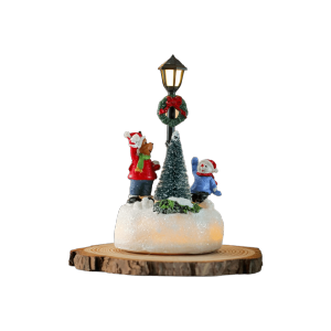 UNIITY Nhiều màu sắc Tượng trang trí đèn Giáng sinh Cây thông Noel Ông già Noel và người tuyết hoạt hình Tượng trang trí lối đi Giáng sinh Sáng tạo Nhựa Đèn trang trí mini Trang trí nhà cửa