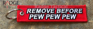 Safety Flags Chamber Flag Keychain for Car and Motorcycle Keys Remove Remove before Pew Pew Pew