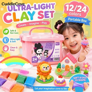 CuddleCove 12/24 Colors Kids Ultra Light Clay Set Light Plastic Clay with Tool DIY Art Craft Toy Gift
