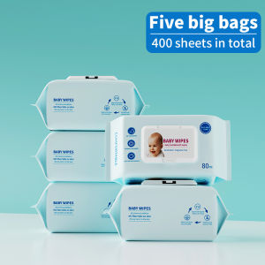 Baby Hand Mouth Wipes Skin Care Soft Wipes Alcohol-Free Newborn Wipes with Lid Adults Can Use