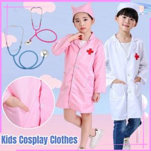 Kids Doctor Nurse Costume Set Role Play Uniform with Accessories for Toddler Halloween Christmas