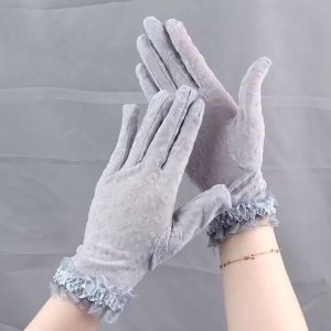MASTERYX Leopard Print Womens Summer Gloves Breathable Sun Protection Party Gloves Luxury Thin Lace Gloves Spring Summer Outdoor