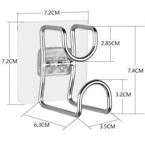 Móc Inox Dán Tường Treo Thau Chậu Khăn Quần Áo Móc Đa Năng Gắn Tường Treo Đồ Nhà Bếp Nhà Tắm