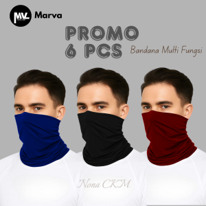 Lebih Murah 6 PCS Masker Buff Bandana Untuk Berkendara - Masker Berkendara Bahan Halus Bikin Adem