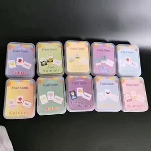 Flash Cards Baby Montessori Preschool English Learning Educational Alphabet ABC Numbers Toys