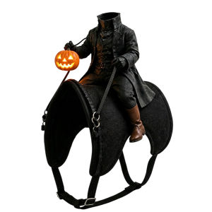 Halloween Headless Horseman Riding a Cat Figurine 3D Printed pumpkin lanterndecoration a quirky desktop craft