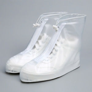 Ủng Đi Mưa Cổ Cao  Giày Đi Mưa 2 Lớp Khóa Kéo Đế Cao Su Chống Trượt Siêu Bền  Bọc Giày Lội Nước - Vỏ Bọc Giày Đi Mưa Chống Nước Tiện Lợi Nhiều Size