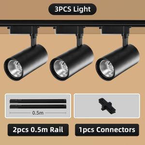 Gogeous led track light with rail Lampu Lampu track tracklight set 轨道灯套装 white black  20W 30W 40W spotlight track ceiling light for store shop mall exhibition light