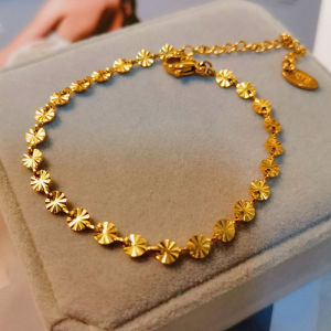OYJR Flower Bracelet for Women Non Fade Gelang Tangan Perempuan Gold Chain Bangles Bracelets Jewelry Accessories手链