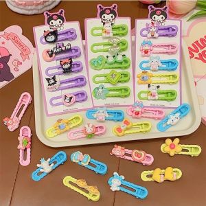 5 ชิ้น Sanrio Kuromi Hairpin น่ารักการ์ตูน My Melody Cinnamoroll Pom Pom Purin เด็กสาวอุปกรณ์เสริมผมวันหยุดของขวัญ
