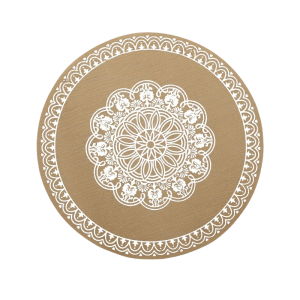 Placemats For Dining Table Heat-Resistant Round Design Washable Woven Cotton Table Placemat Non-slip Cup Coasters Circle Place Mat