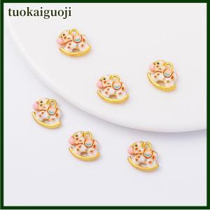 tuokaiguoji 10Pcs Cute Enamel Pony Zodiac Horse Charms Pendants For Jewelry Making Necklace Earrings Bracelet DIY Accessories Supplies