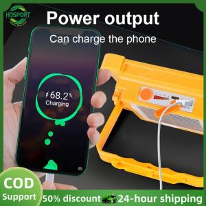 【HOSPORT】400W Outdoor Camping Portable Lamp IP66 Waterproof Searchlight with Stand Holder Solar Flashlight Emergency Repair Light【1-3 days delivery】