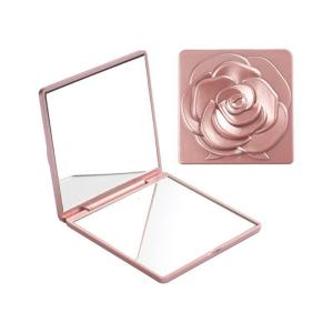 Travel Makeup Mirror Featuring Double Sided Reflection And Space Saving Foldable Mechanism