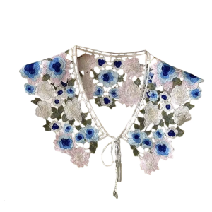 Elegant Lace Flower Crochet Collar Decorative Shawl Shoulder Wrap for Spring Dresses Detachable Collar for Female