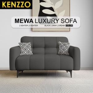 KENZZO (Free Shipping) MEWA sofa Luxury Style with Anti-Scratching Leather with tall backrest / sofa 3 seater / sofa 2 seater / Sofa Leather / Sofa Living Room / Sofa Premium
