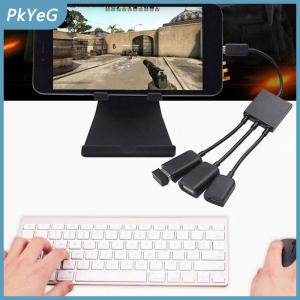 PkYeG 3 in1 Micro USB OTG Adapter Cáp Micro USB nam để USB Nữ adapter USB Hub cho điện thoại thông minh máy tính máy tính máy tính bảng 3 cổng