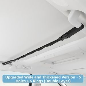NOWNICE Khả năng chịu tải 10KG Móc treo quần áo ô tô Thiết kế dây thừng Chiều dài có thể điều chỉnh từ 83cm-119cm Dây phơi quần áo trên ô tô Di động Vòng bi lớn Móc treo quần áo có thể điều chỉnh Dành cho du lịch