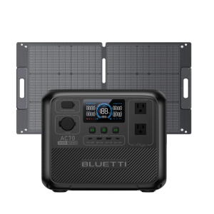 BLUETTI AC70 Portable Power Station with 100W/200W Solar Panel 768WH/1000W Solar Generator for Camping