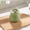 Hũ gốm sành sứ có nắp đựng mỡ lợn kèm thìa, âu sứ gốm đựng mỡ có nắp sang trọng 400 - 1400ml. 