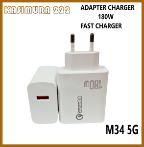 Adapter Charger 180W For SMSNG M34 5G Fast Charger Adaptor Kepala Casan HP Support Fast Charging