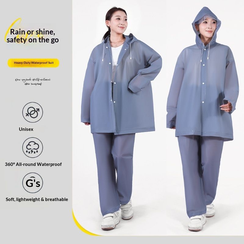 Bonnie Cathy Bộ áo mưa và quần mưa rời dành cho người lớn chống thấm nước toàn thân bằng chất liệu EVA nhẹ và thoáng khí phù hợp cho hoạt động ngoài trời