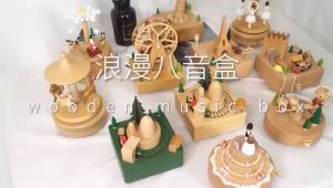 旋转木马音乐盒木质八音盒儿童小女孩送礼女生生日礼物过节情人节Karusel kotak muzik kotak muzik kayu kanak-kanak gadis kecil hadiah hadiah hari jadi gadis Hari Valentine