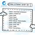 Paket 10 Poster Belajar Anak Edukasi Angka, Huruf, Binatang, Buah, Sayur, Hijaiyah, Doa dll. 