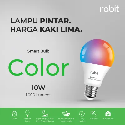 RABIT Smart Lamp LED Light Bulb Bluetooth 10W Lampu Bohlam Pintar RGB - Downlight Plafon 18W